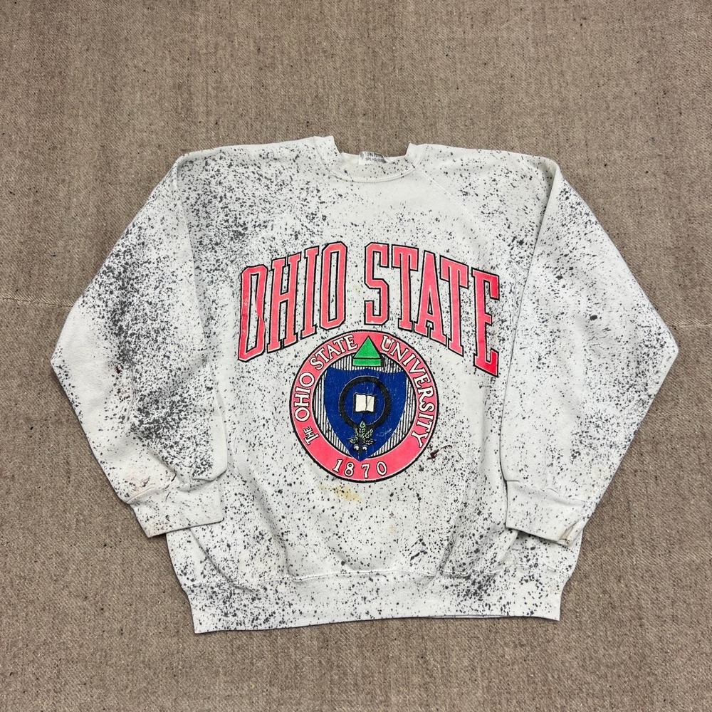 Vintage Ohio State University Sweatshirt Mens Large White 1990s